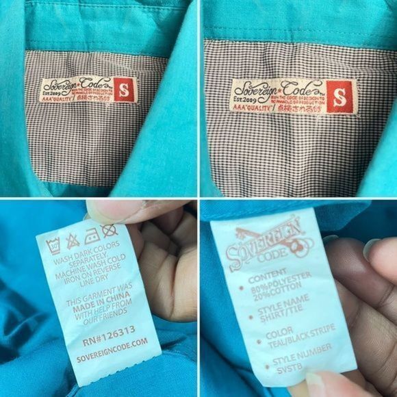 Sovereign Code Women Teal Blue Top Shirt Size Small Long Sleeves EUC - Picture 8 of 12